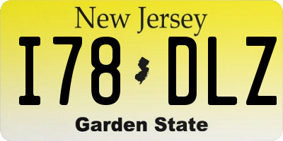 NJ license plate I78DLZ