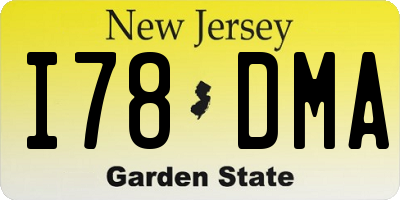 NJ license plate I78DMA