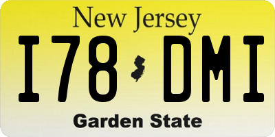 NJ license plate I78DMI