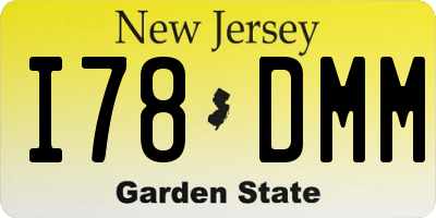 NJ license plate I78DMM