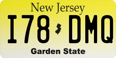 NJ license plate I78DMQ