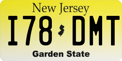 NJ license plate I78DMT