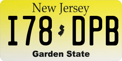 NJ license plate I78DPB