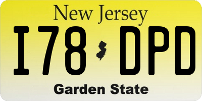 NJ license plate I78DPD