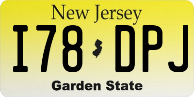 NJ license plate I78DPJ