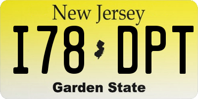 NJ license plate I78DPT