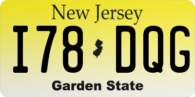 NJ license plate I78DQG