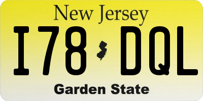 NJ license plate I78DQL