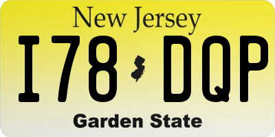 NJ license plate I78DQP