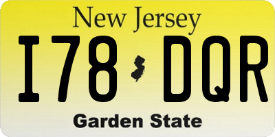 NJ license plate I78DQR