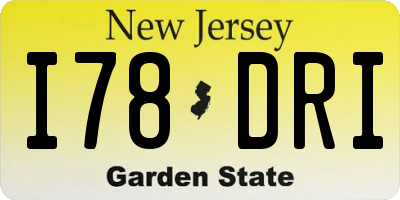 NJ license plate I78DRI