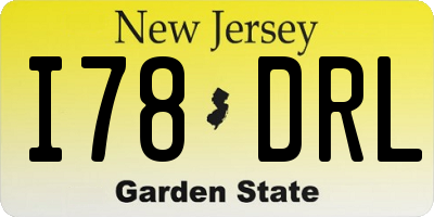 NJ license plate I78DRL