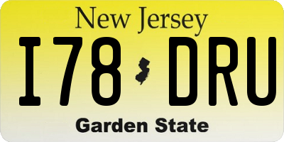 NJ license plate I78DRU