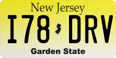 NJ license plate I78DRV