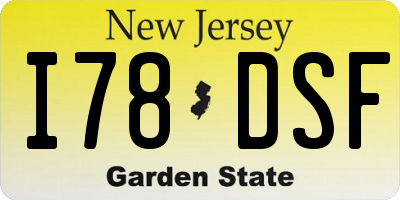 NJ license plate I78DSF