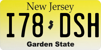 NJ license plate I78DSH