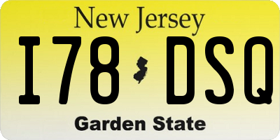 NJ license plate I78DSQ