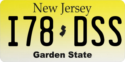 NJ license plate I78DSS