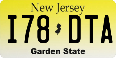 NJ license plate I78DTA