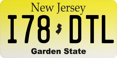 NJ license plate I78DTL