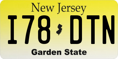 NJ license plate I78DTN