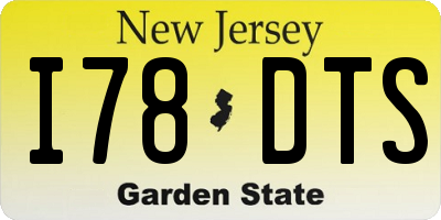 NJ license plate I78DTS