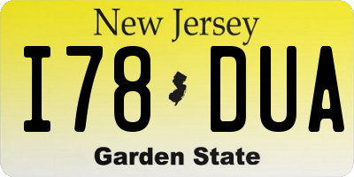 NJ license plate I78DUA