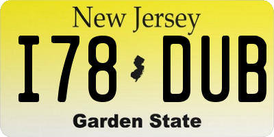 NJ license plate I78DUB