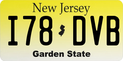 NJ license plate I78DVB