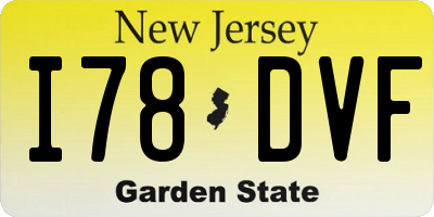 NJ license plate I78DVF