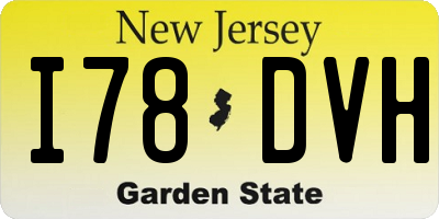 NJ license plate I78DVH