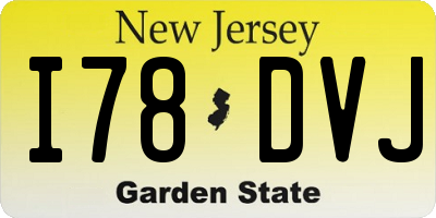 NJ license plate I78DVJ