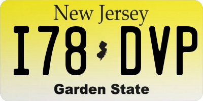 NJ license plate I78DVP