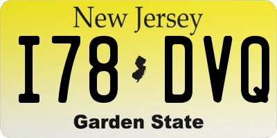 NJ license plate I78DVQ
