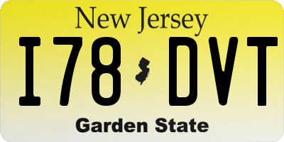 NJ license plate I78DVT