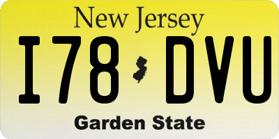NJ license plate I78DVU