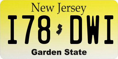 NJ license plate I78DWI