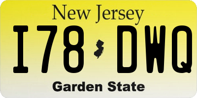 NJ license plate I78DWQ