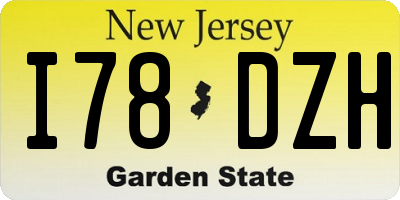 NJ license plate I78DZH