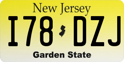 NJ license plate I78DZJ