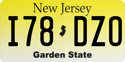NJ license plate I78DZO
