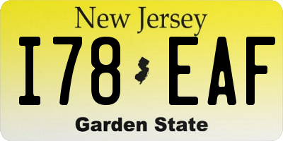 NJ license plate I78EAF