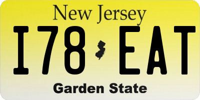 NJ license plate I78EAT