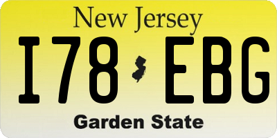NJ license plate I78EBG