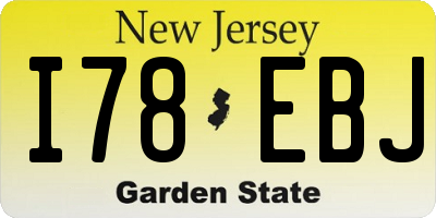 NJ license plate I78EBJ