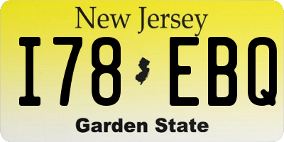 NJ license plate I78EBQ