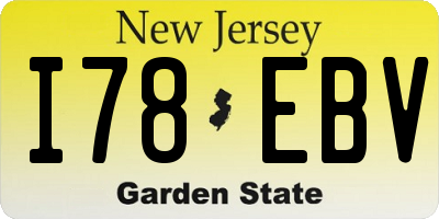 NJ license plate I78EBV
