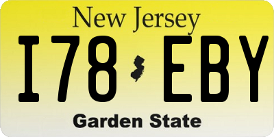 NJ license plate I78EBY