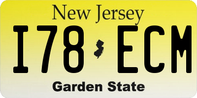 NJ license plate I78ECM