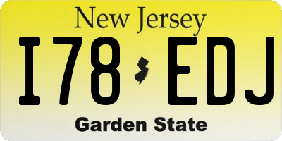 NJ license plate I78EDJ